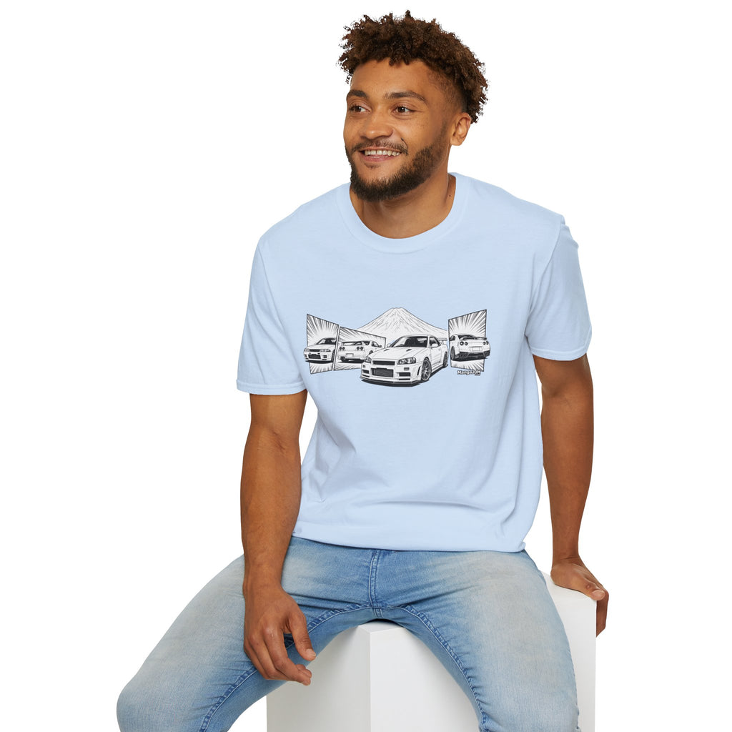 BNR34 GT-R T-shirt with RB26DETT backside