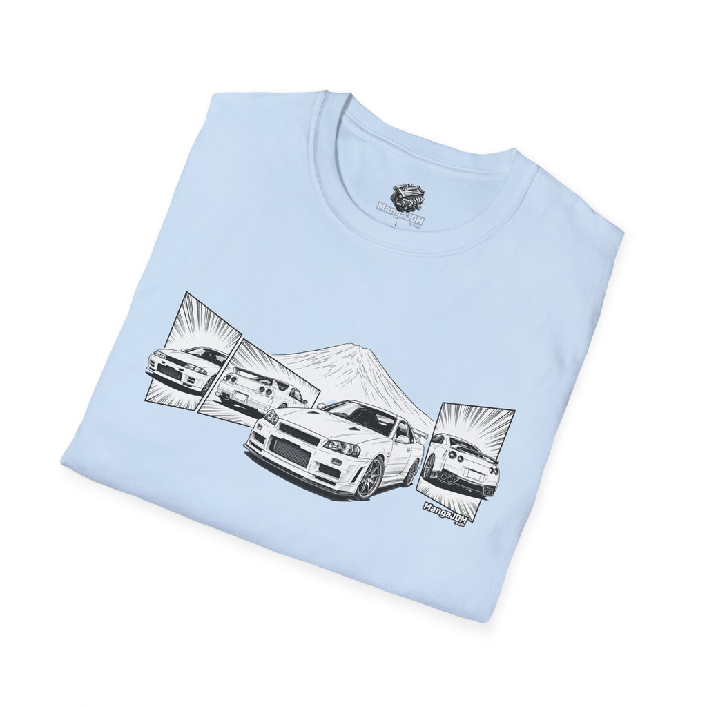 BNR34 GT-R T-shirt with RB26DETT backside