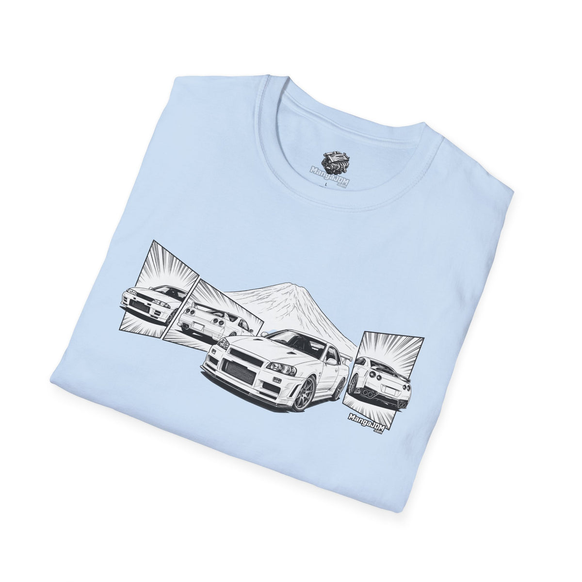 BNR34 GT-R T-shirt with RB26DETT backside