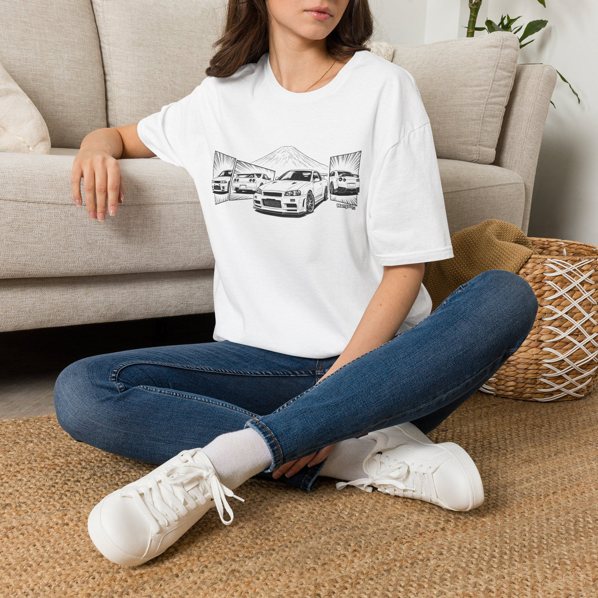 BNR34 GT-R T-shirt with RB26DETT backside