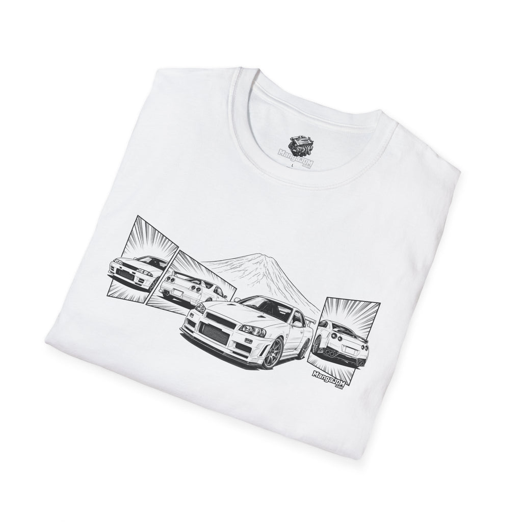 BNR34 GT-R T-shirt with RB26DETT backside