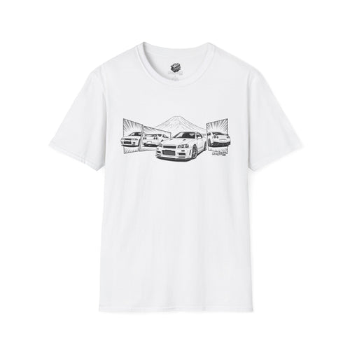 BNR34 GT-R T-shirt with RB26DETT backside