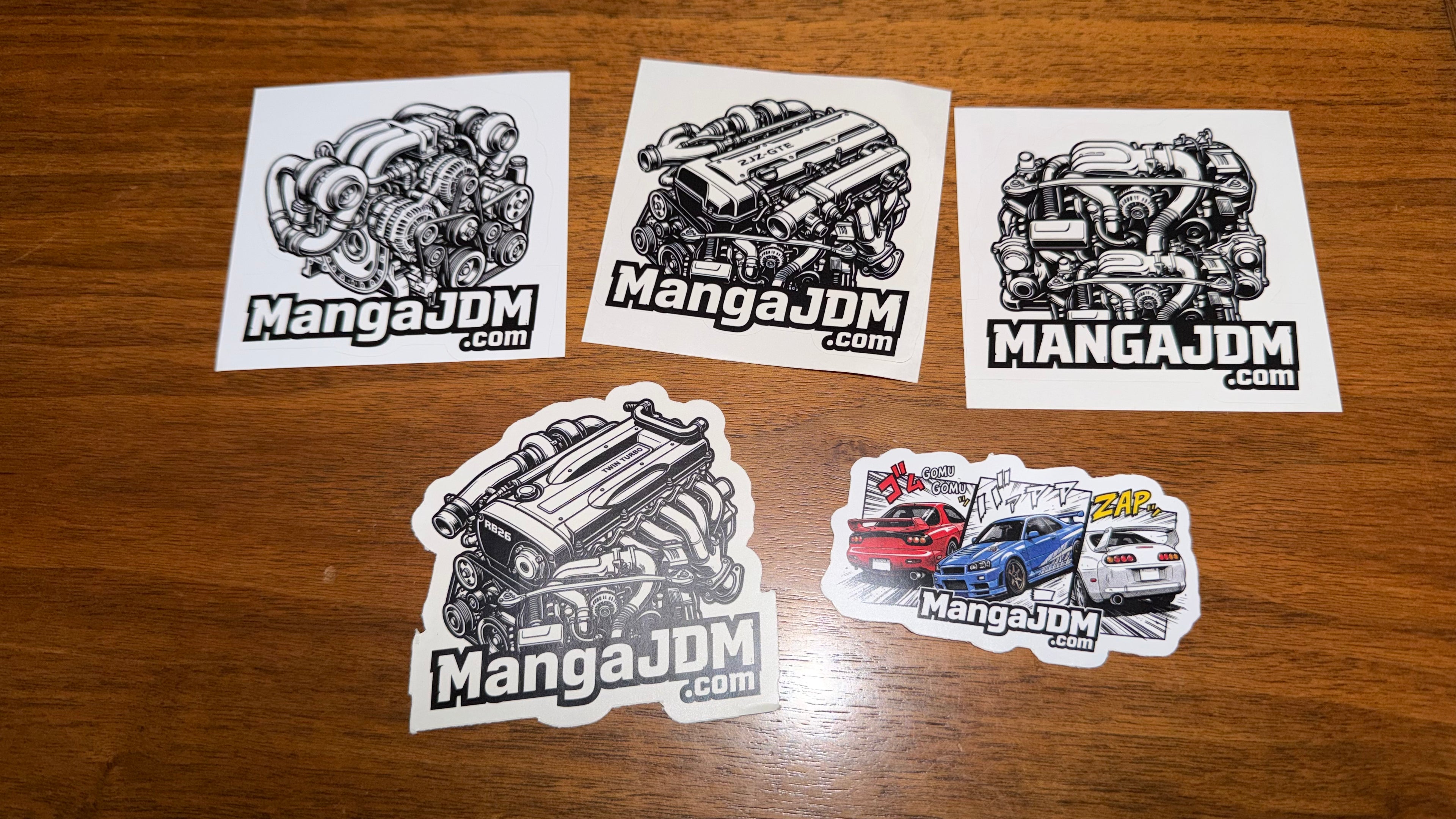 5 Sticker Combo Pack (2JZ, RB, EJ, 13B-REW, Supra/GT-R/RX-7) Save 33%!
